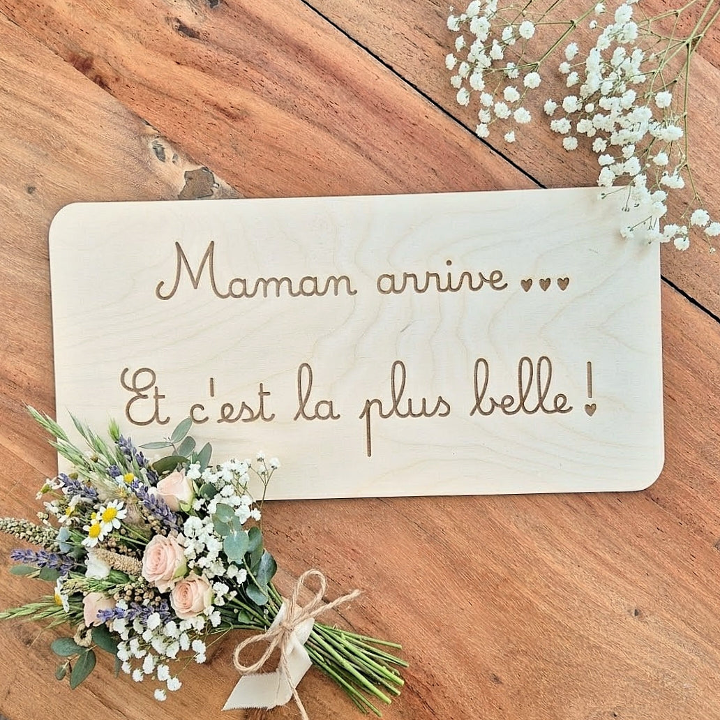 Pancarte en bois personnalisée – Mariage cérémonie