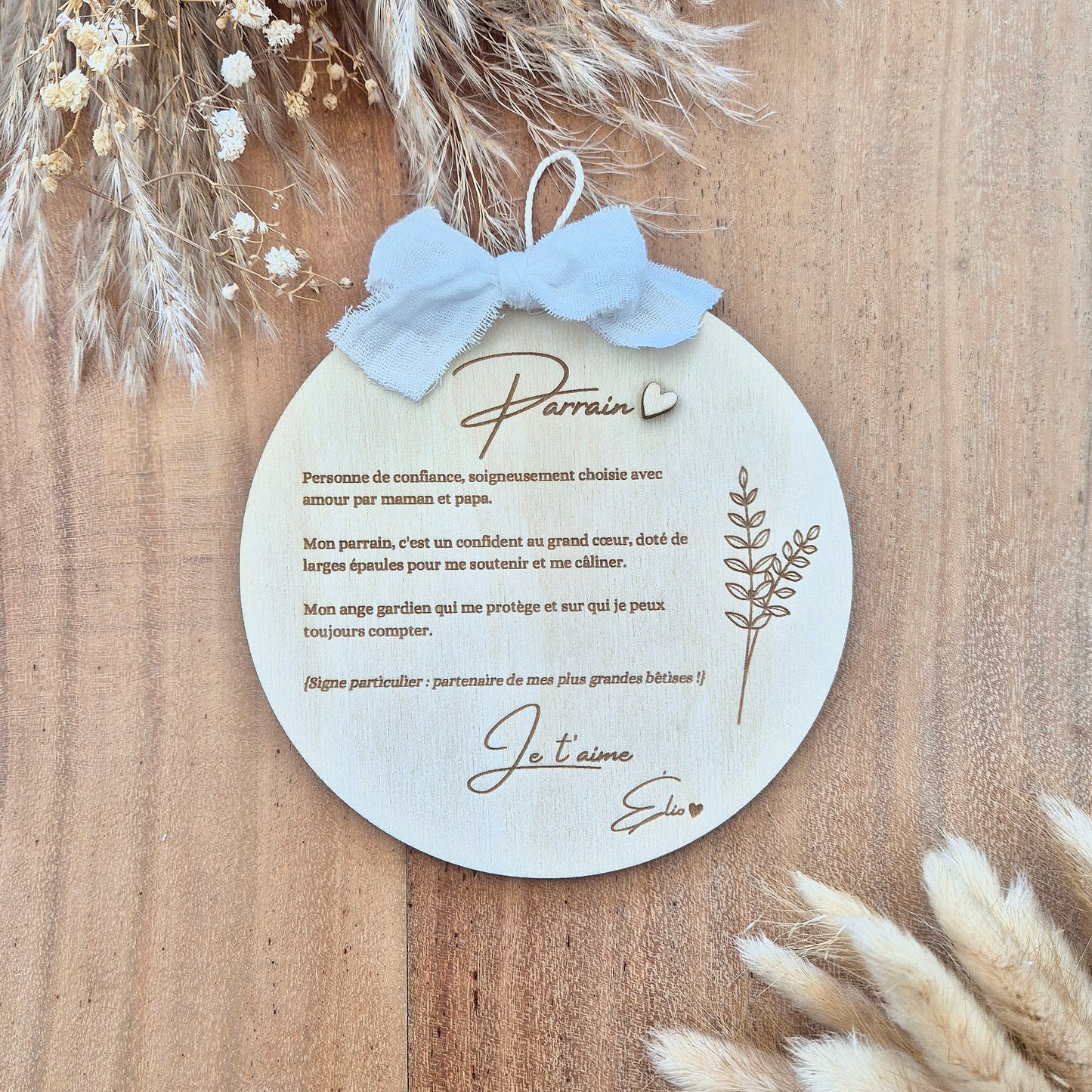 Médaillon parrain personnalisé