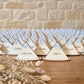 Marque place en bois personnalisé montagne enneigée - Mariage & Événement