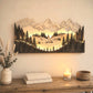 Tableau lumineux 3D en bois artisanal – Montagnes
