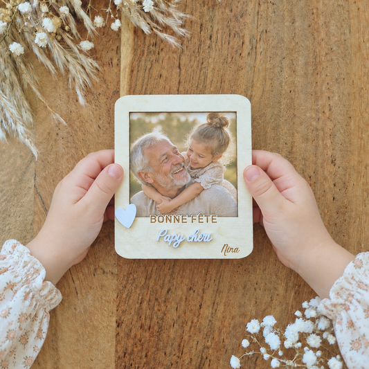 Magnet Polaroïd photo personnalisable - Cadeau / fête Papy