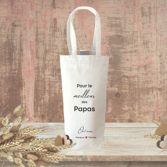 Sac à bouteille meilleur Papa personnalisé