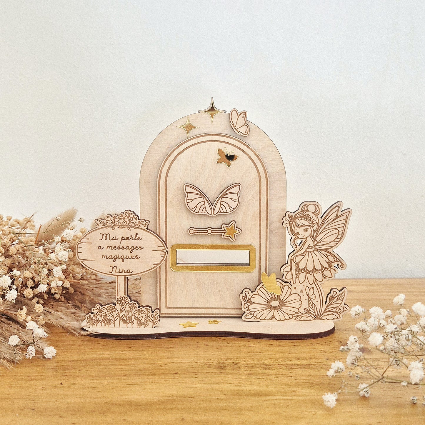 Mini porte à messages magiques personnalisée - Jardin enchanté