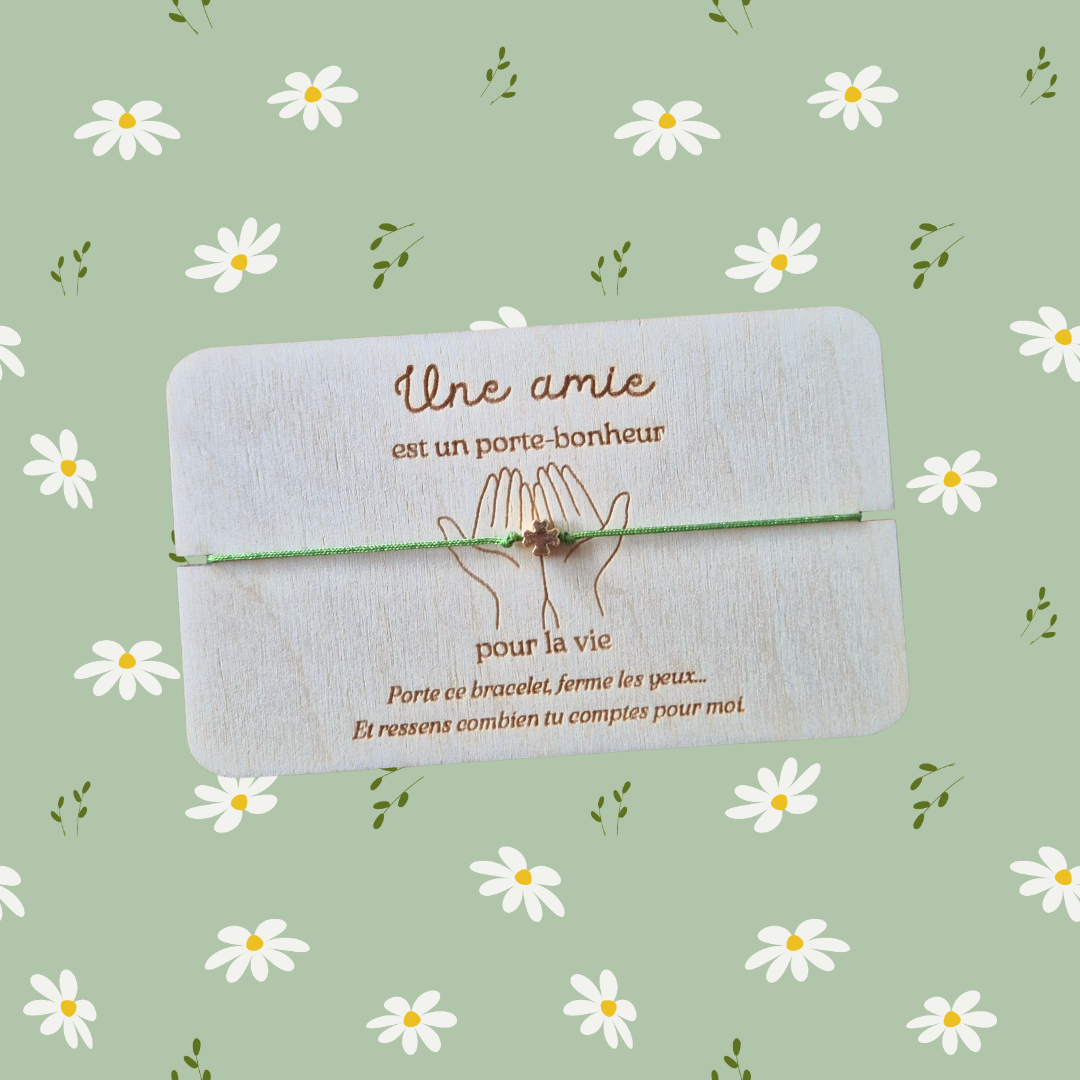 Carte bracelet message cadeau amitié