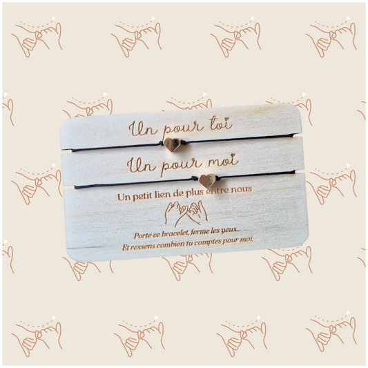 Carte bracelets coeurs cadeau duo toi et moi