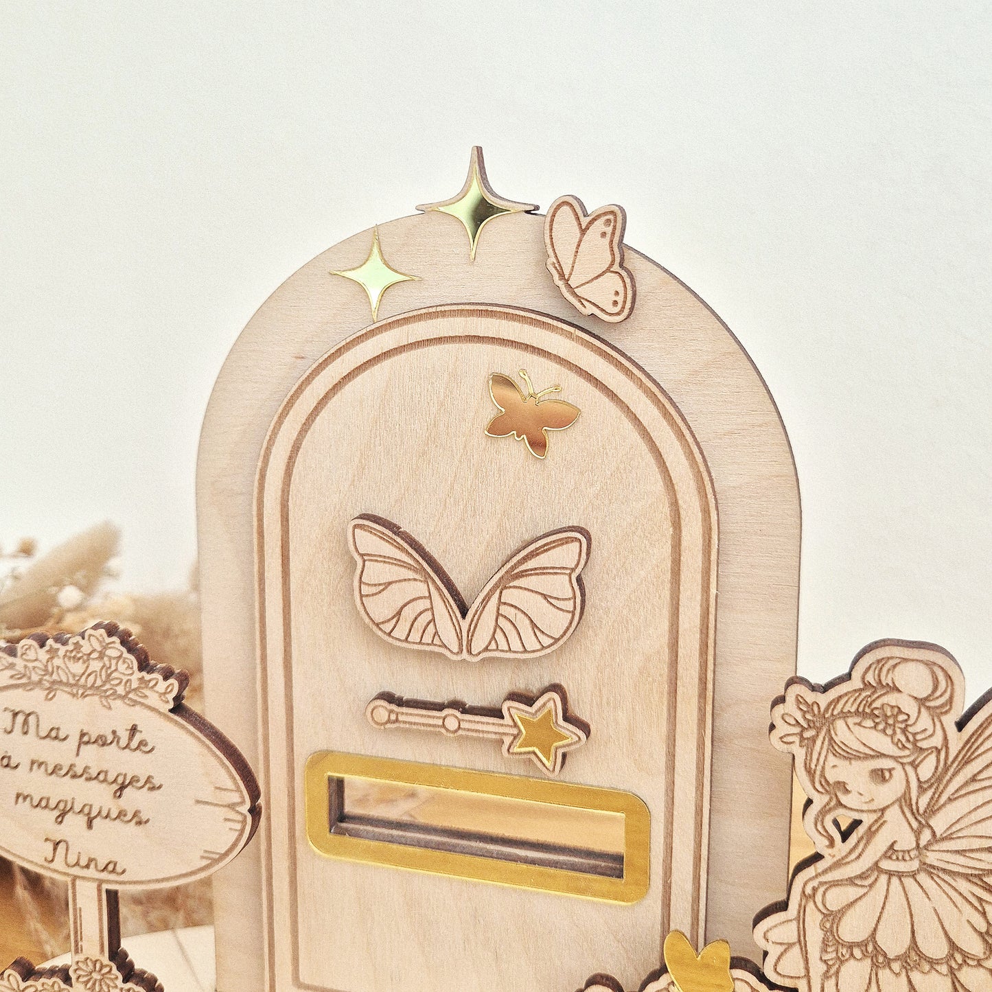 Mini porte à messages magiques personnalisée - Jardin enchanté