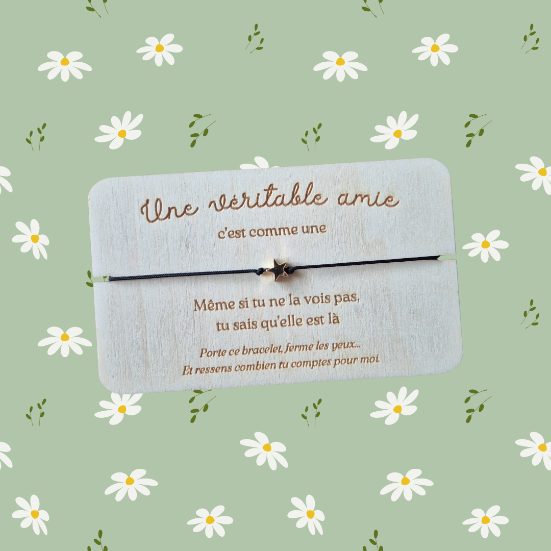 Carte bracelet message cadeau amitié