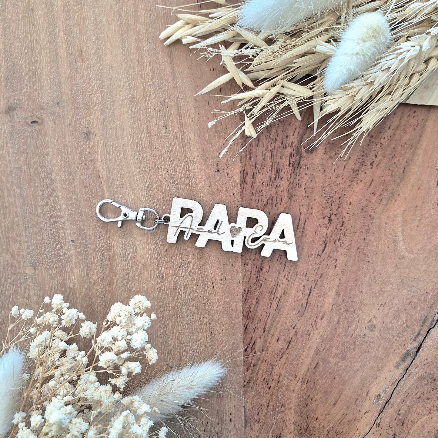 Porte-clés Papa en bois personnalisé