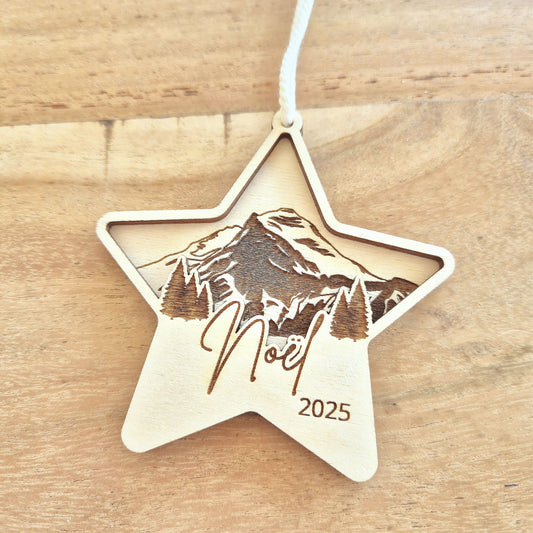 Suspension étoile Noël montagne