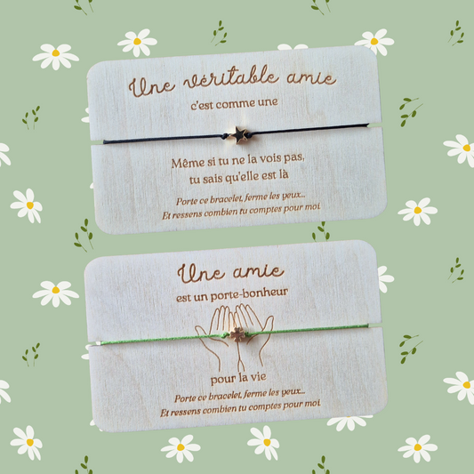 Carte bracelet message cadeau amitié