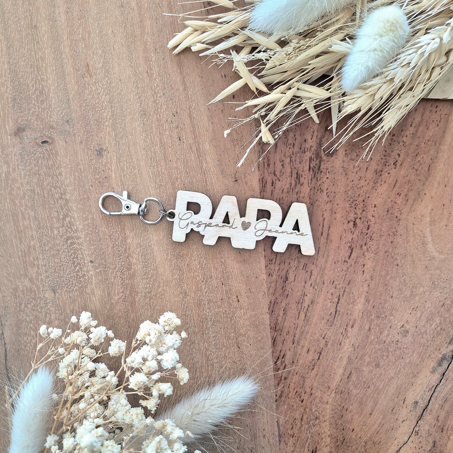 Porte-clés Papa en bois personnalisé