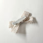 Barrette nœud crème dentelle