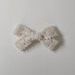 Barrette nœud crème dentelle