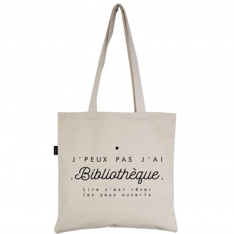 Tote bag « J'peux pas j'ai bibliothèque »